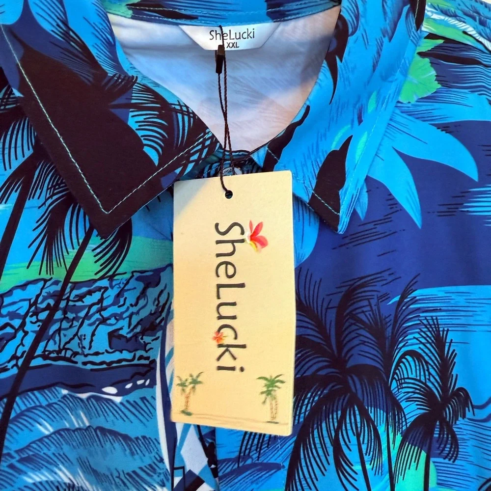 Blue Tropical Hawaiian Shirt